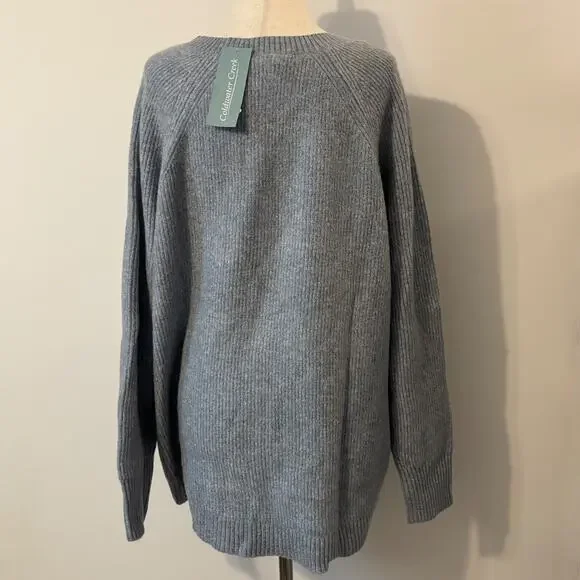 NWT Coldwater Creek Sweater Gray Blue XL Women's long sleeve ribbed Pullover - Picture 8 of 9